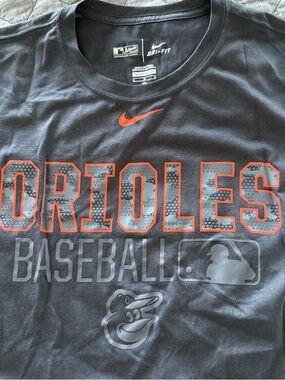 Nike Black and Orange Orioles Dri-FIT Short Sleeve Tee